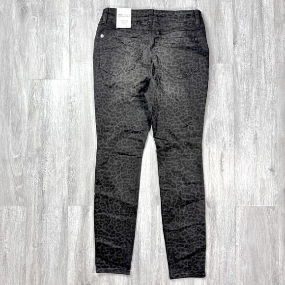 INC International Concepts Women's Petite Black Leopard Mid Rise Skinny Jeans 8P - Picture 3 of 4